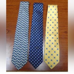 Ermenegildo Zegna Esclusivo Geometric Ties - Yellow, Blue, Navy